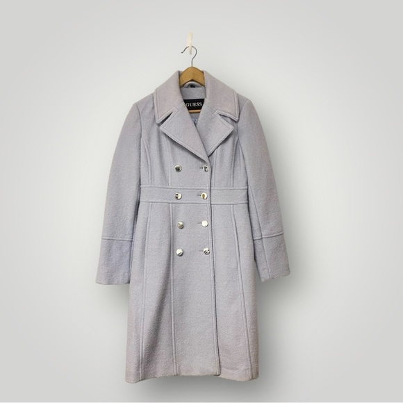 GUESS Double Breasted Coat Wool Blend Sz Small - Picture 1 of 13